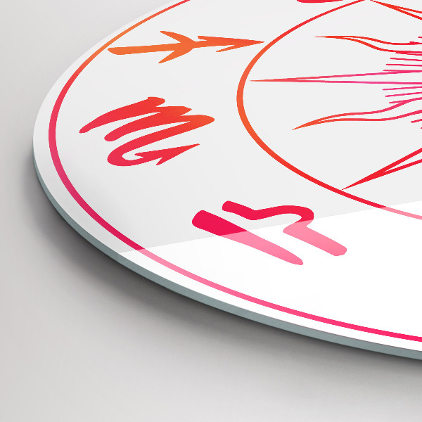 Round wall clock Colorful Zodiac Signs