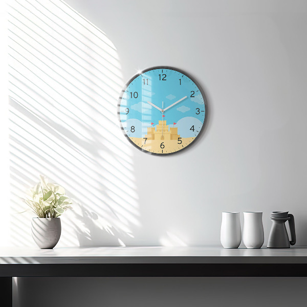 Round wall clock Sand Castle