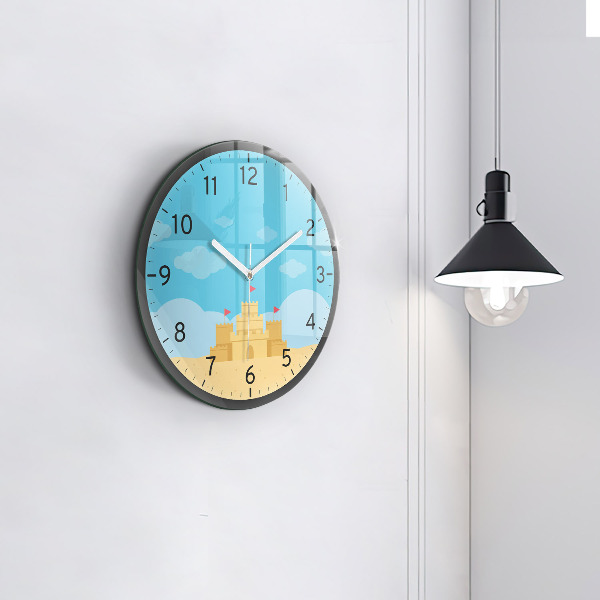 Round wall clock Sand Castle