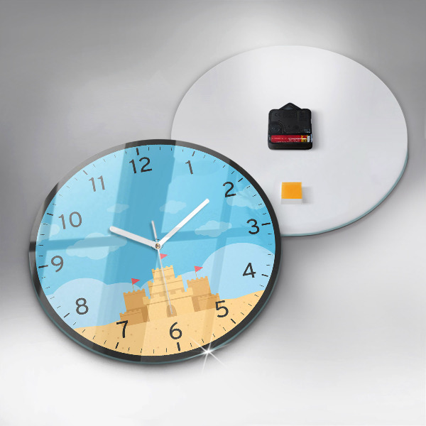 Round wall clock Sand Castle