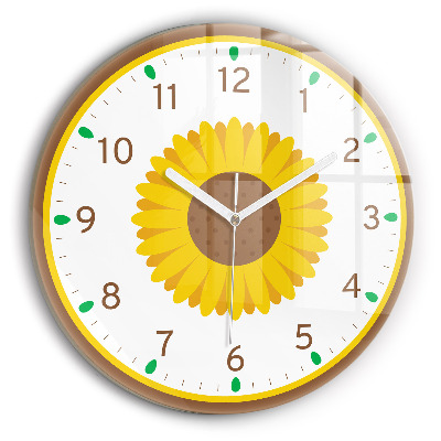 Round wall clock Sunflower Flower