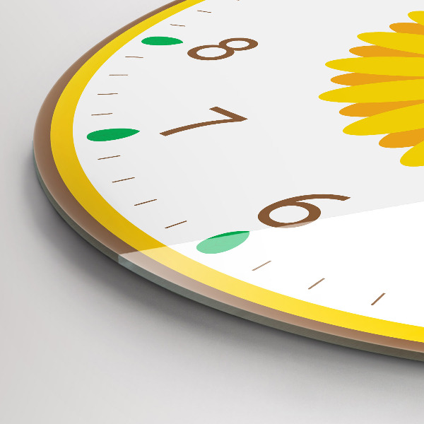 Round wall clock Sunflower Flower
