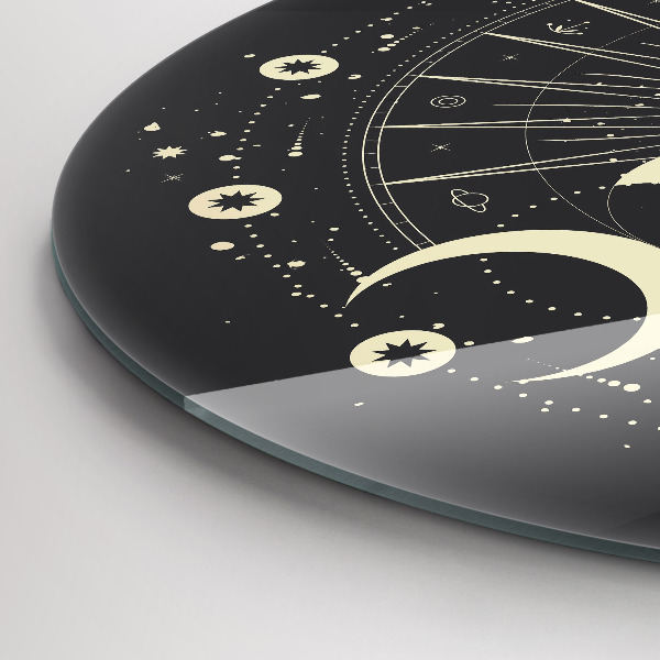 Round wall clock Moons and Sun