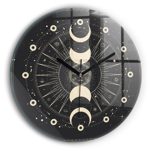 Round wall clock Moons and Sun