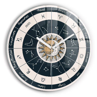 Round wall clock Zodiac Constellations
