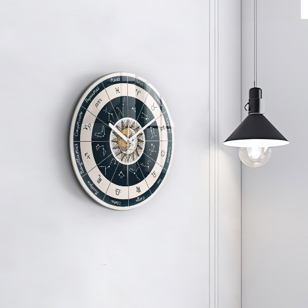 Round wall clock Zodiac Constellations