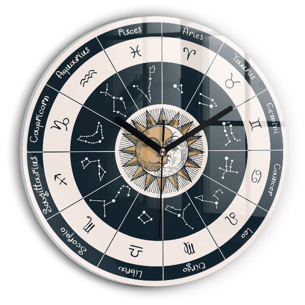 Round wall clock Zodiac Constellations
