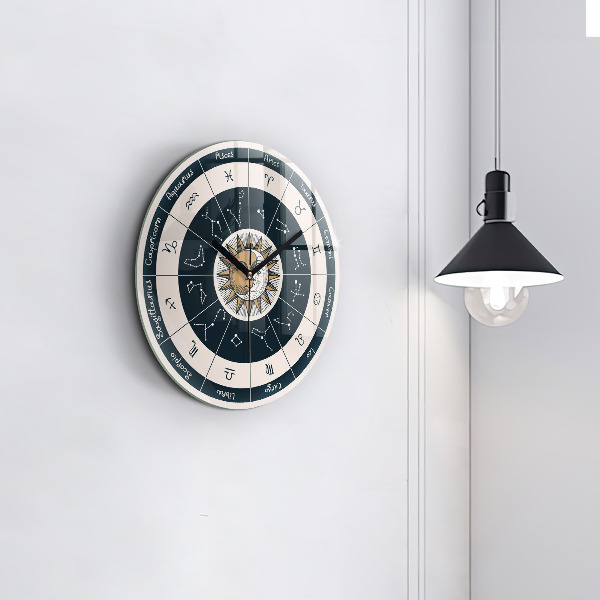 Round wall clock Zodiac Constellations