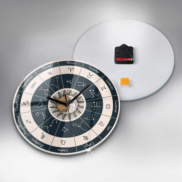 Round wall clock Zodiac Constellations
