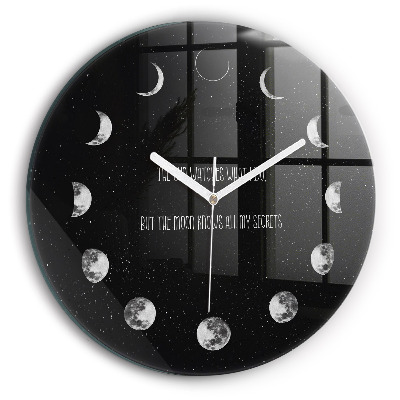 Round wall clock Moon phases and inscription