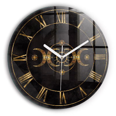 Round wall clock Golden Roman numerals