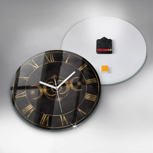 Round wall clock Golden Roman numerals