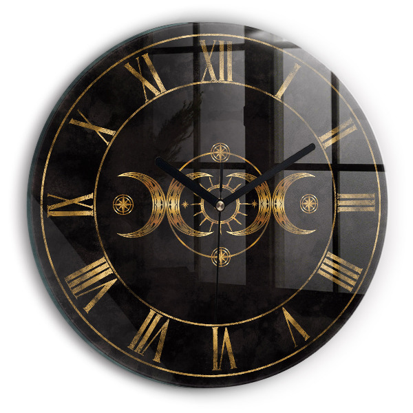 Round wall clock Golden Roman numerals