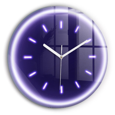 Round wall clock Neon lines