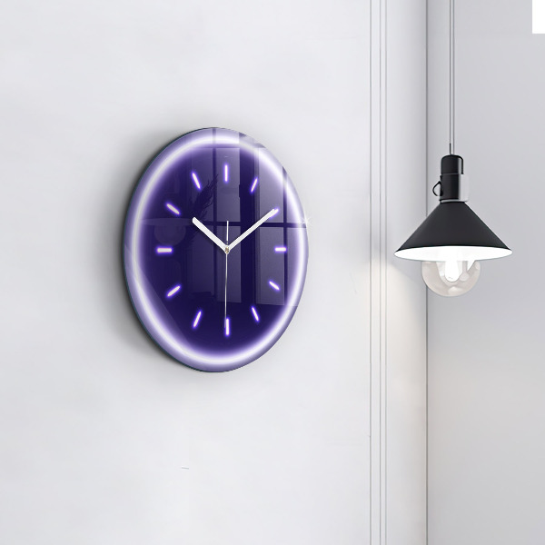 Round wall clock Neon lines
