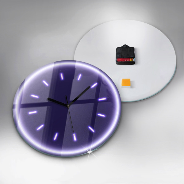 Round wall clock Neon lines