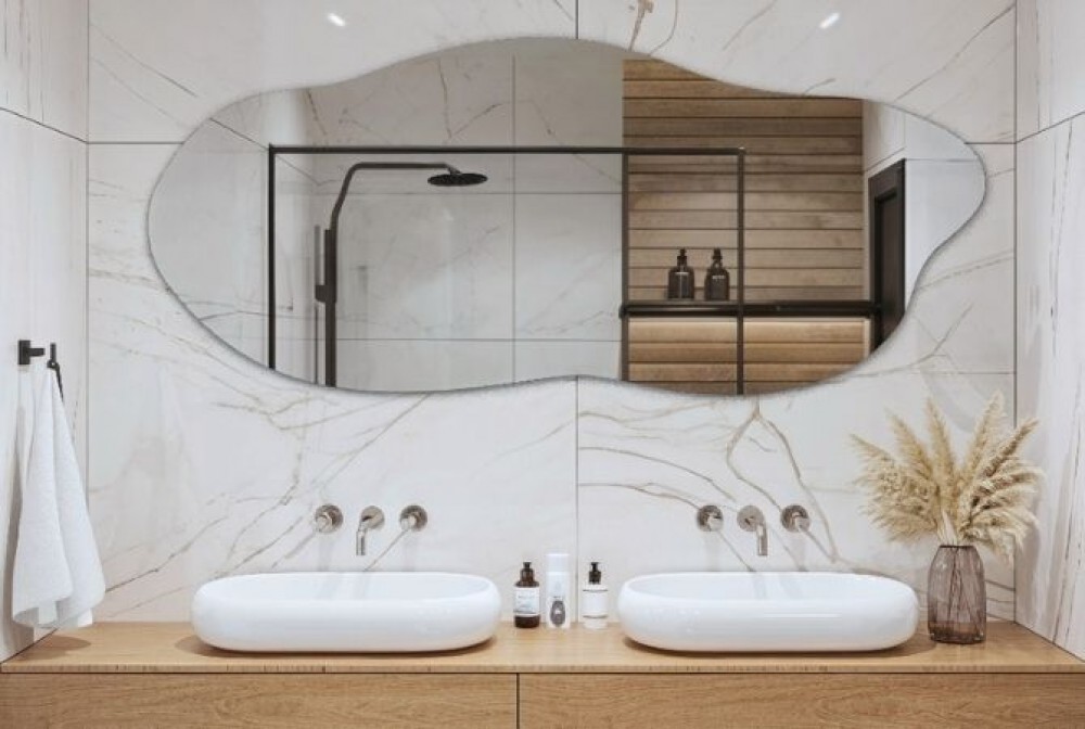 mirror for a white bathroom