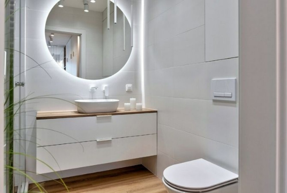 mirror for a white bathroom